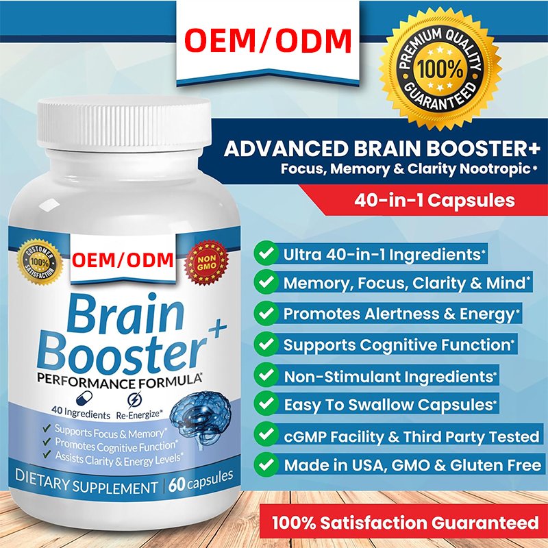 Brain Booster Supplement For Memory,Energy Advanced Vitamins,Brain Health Formula 60 Capsules