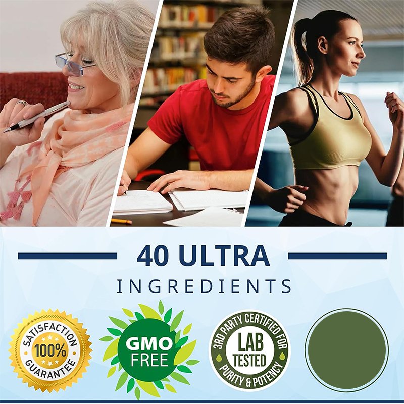 Brain Booster Supplement For Memory,Energy Advanced Vitamins,Brain Health Formula 60 Capsules