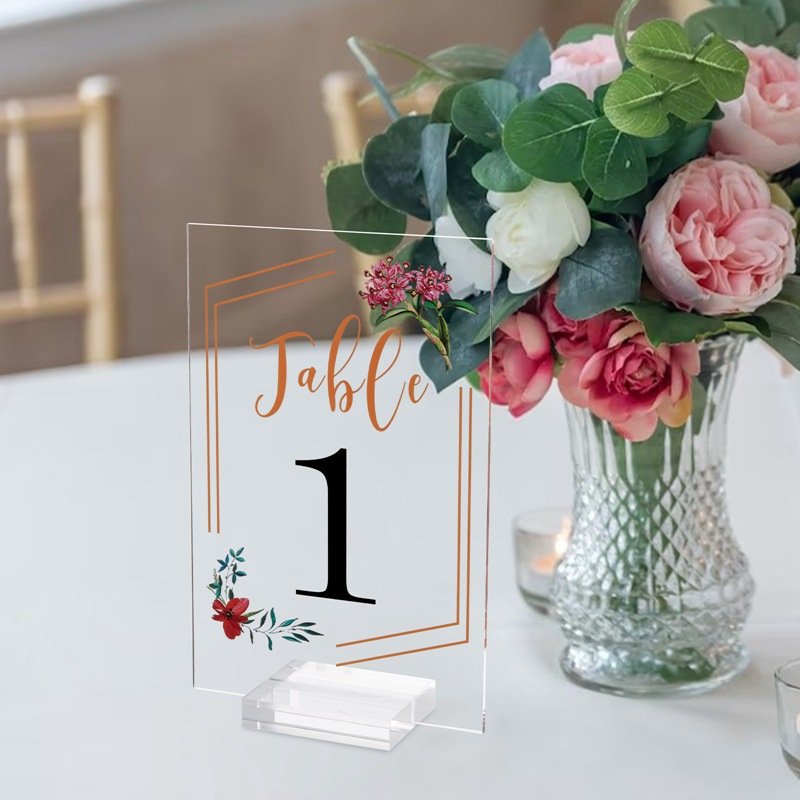 Acrylic wedding Table Numbers 4x6 Acrylic Place Cards Seating Cards gold Acrylic Wedding Table Number Signs With Holder