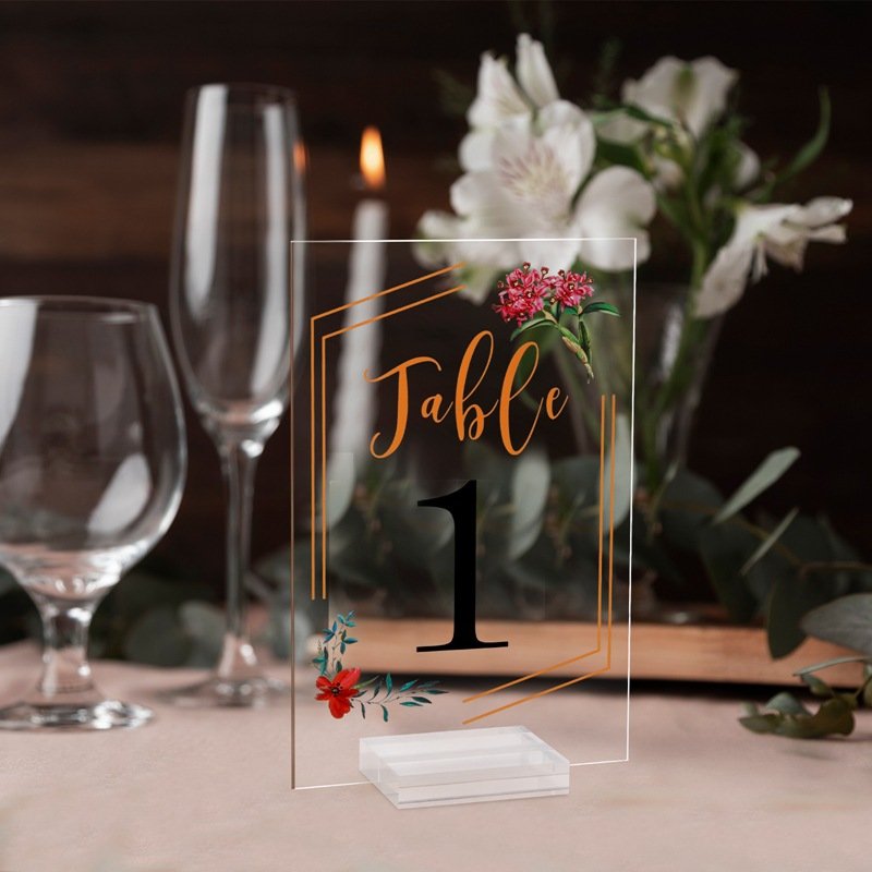 Acrylic wedding Table Numbers 4x6 Acrylic Place Cards Seating Cards gold Acrylic Wedding Table Number Signs With Holder