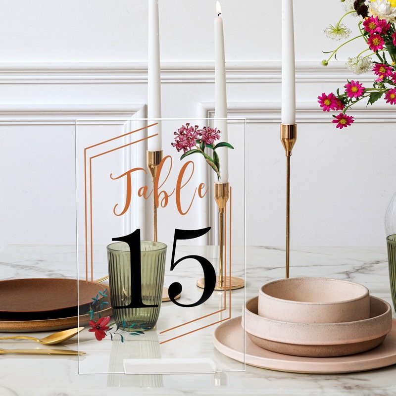 Acrylic wedding Table Numbers 4x6 Acrylic Place Cards Seating Cards gold Acrylic Wedding Table Number Signs With Holder