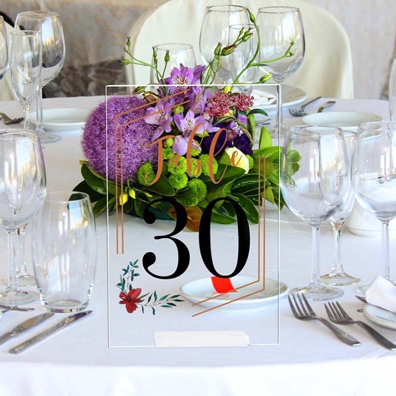 Acrylic wedding Table Numbers 4x6 Acrylic Place Cards Seating Cards gold Acrylic Wedding Table Number Signs With Holder