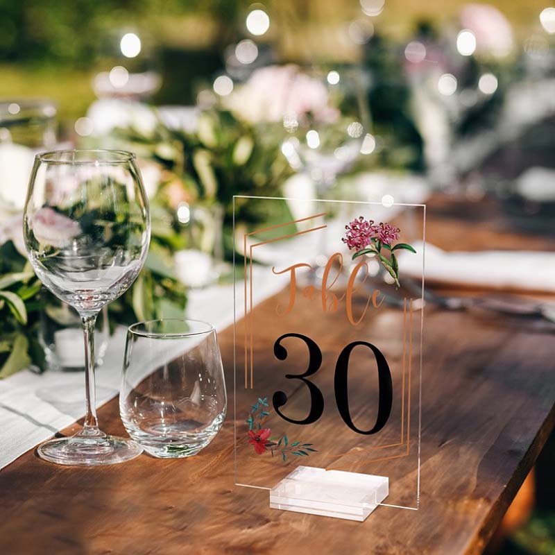 Acrylic wedding Table Numbers 4x6 Acrylic Place Cards Seating Cards gold Acrylic Wedding Table Number Signs With Holder