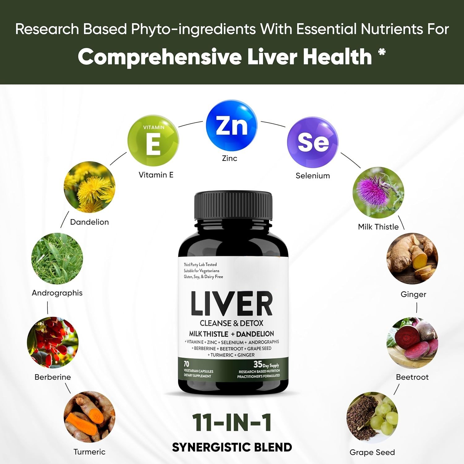 Hot Selling 70 Capsules Herbal Supplement Milk Thistle Dandelion Root With 9 Minerals For Liver Renew Cleanse Detox Repairho