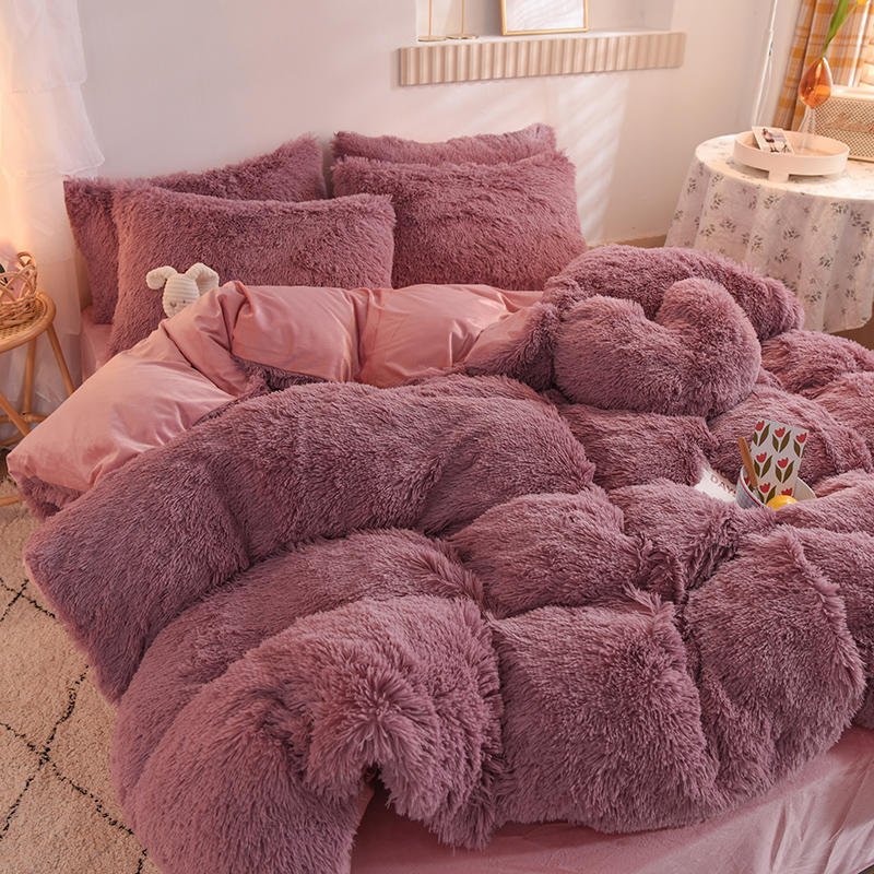 Thickened mink velvet four-piece set, Farai velvet, golden velvet, milk velvet quilt cover, bed sheet, cross-border bedding