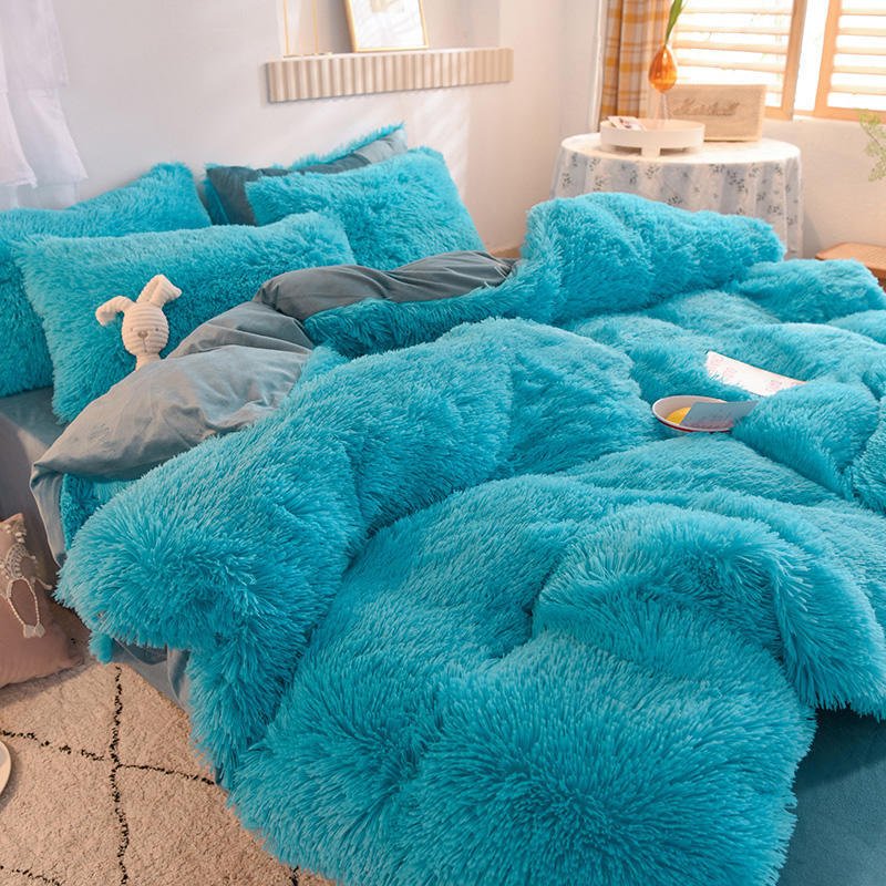 Thickened mink velvet four-piece set, Farai velvet, golden velvet, milk velvet quilt cover, bed sheet, cross-border bedding
