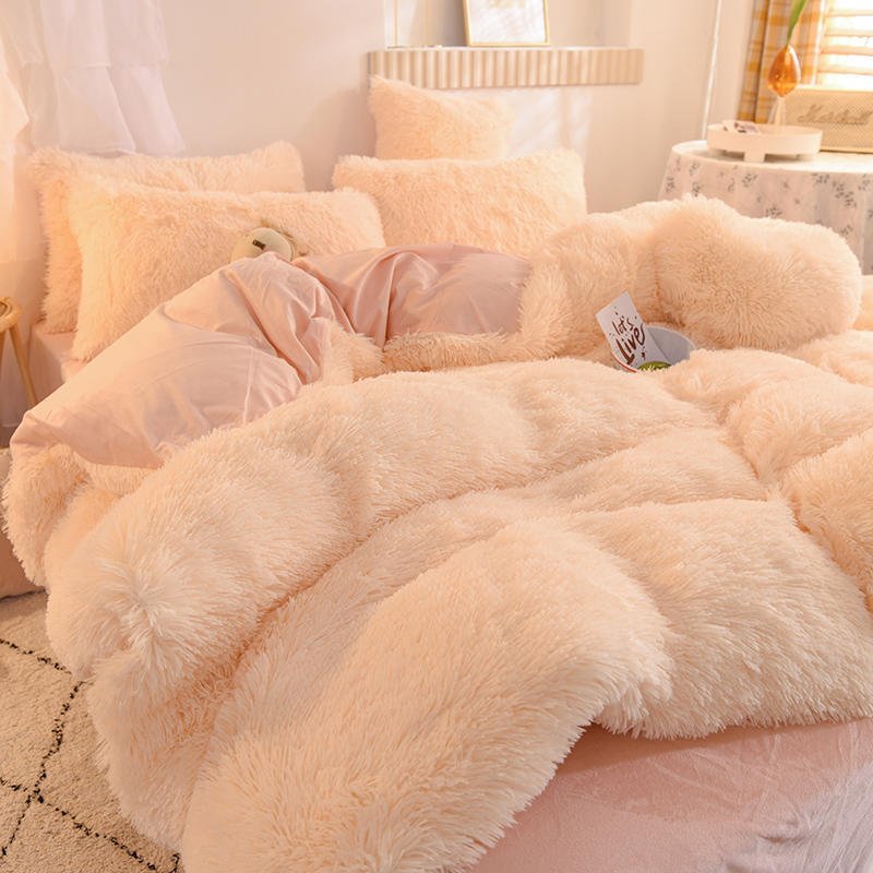 Thickened mink velvet four-piece set, Farai velvet, golden velvet, milk velvet quilt cover, bed sheet, cross-border bedding