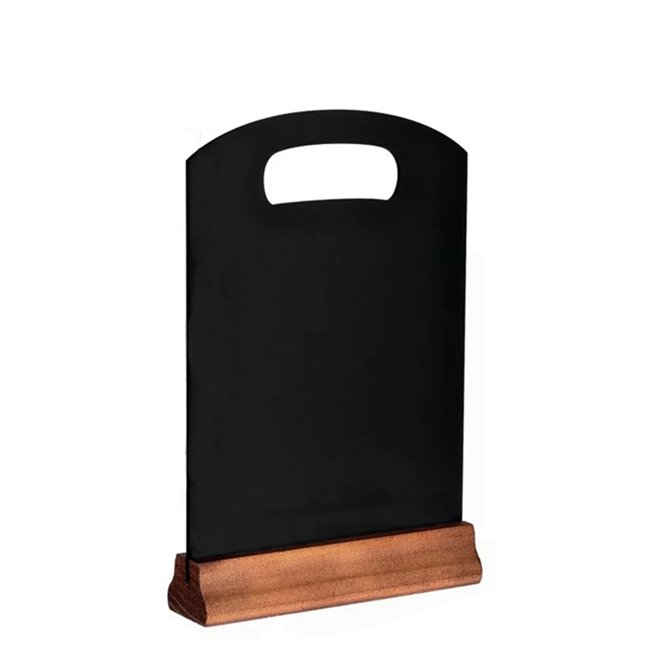 Desktop Chalkboard with Wooden Base Double-Sided Black Matte Board Acrylic Bar Menu Sign Holder Desk Wooden Message Blackboard