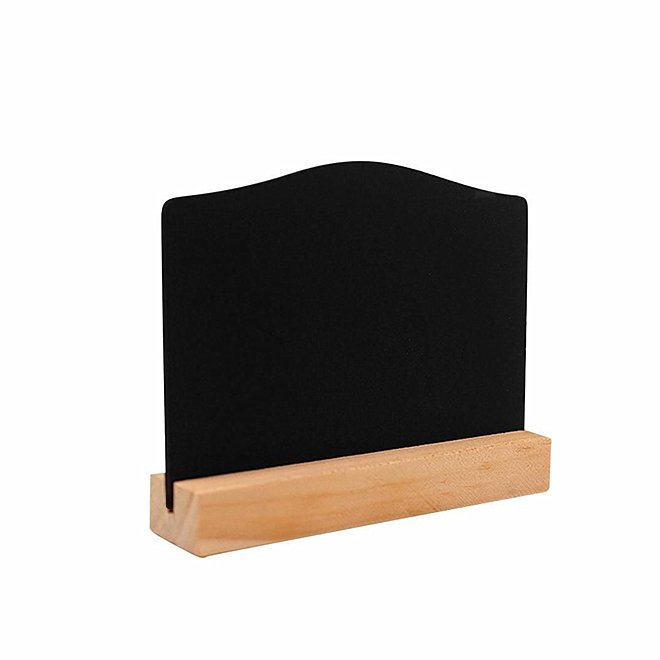 Desktop Chalkboard with Wooden Base Double-Sided Black Matte Board Acrylic Bar Menu Sign Holder Desk Wooden Message Blackboard