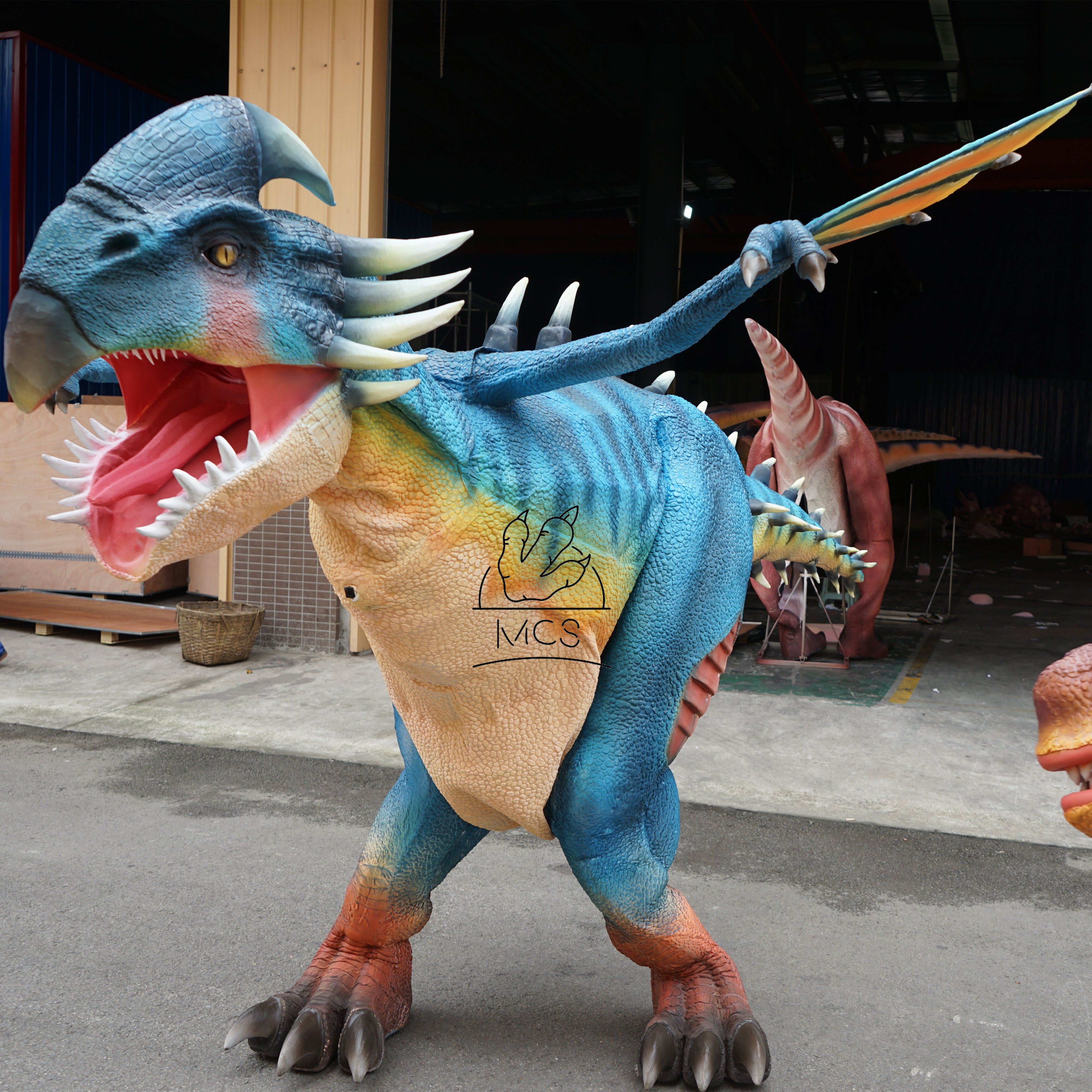 MCS-High Quality Professional Animatronic Raptor Dinosaur Costume Adult Mascot