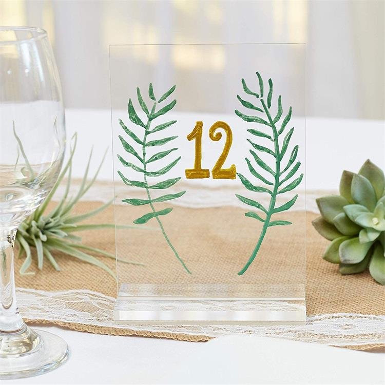 Customized Wedding Table Sign 5x7 Blank Acrylic Table Number Holder