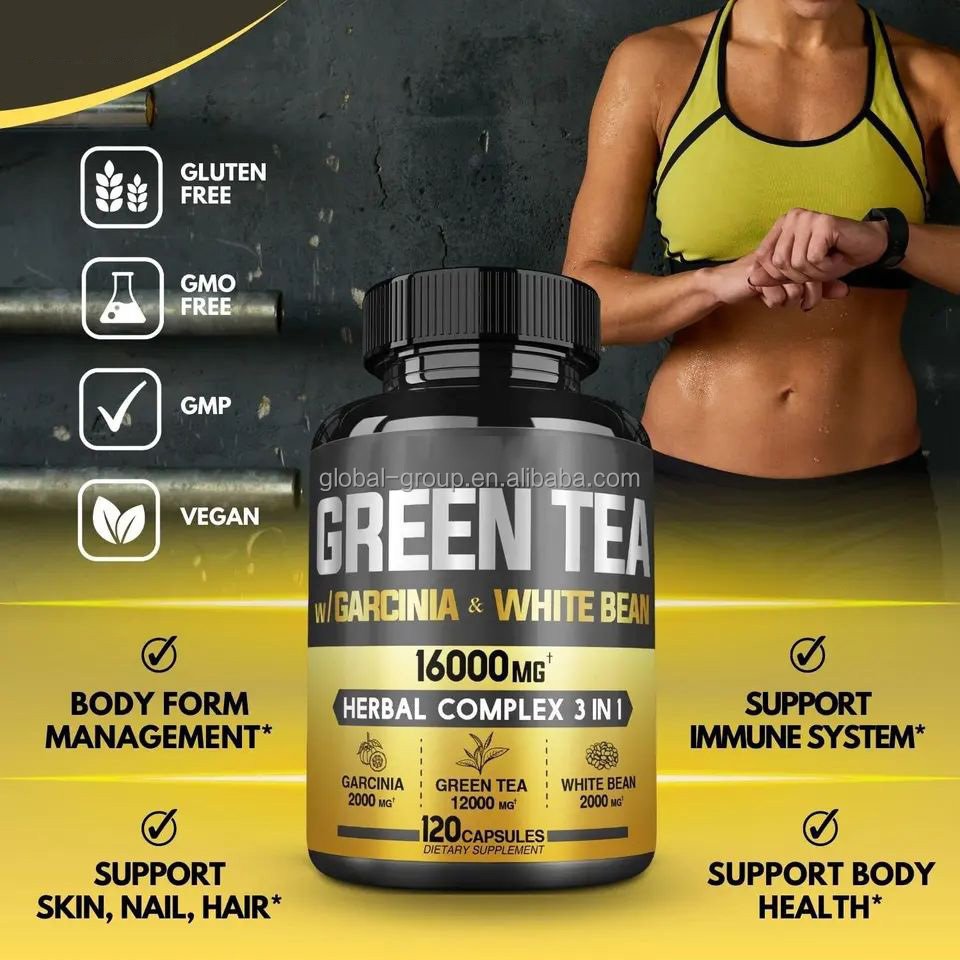 Private label herbal complex green tea extract with white bean green tea extract capsules