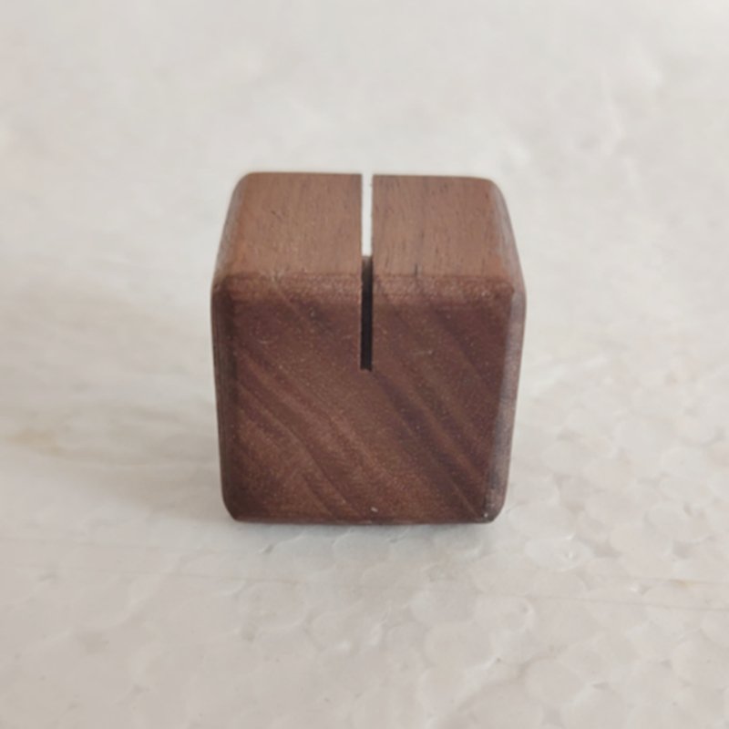 Natural Wood Base Table Number Holders Card Display Stands Walnut Cube Card Holders Square Card Holders for Photo Picture Notes
