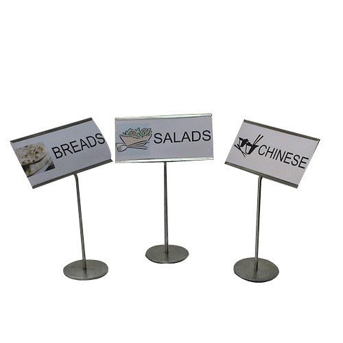 Stainless Steel Metal Buffet Tag Display Menu Card Holder