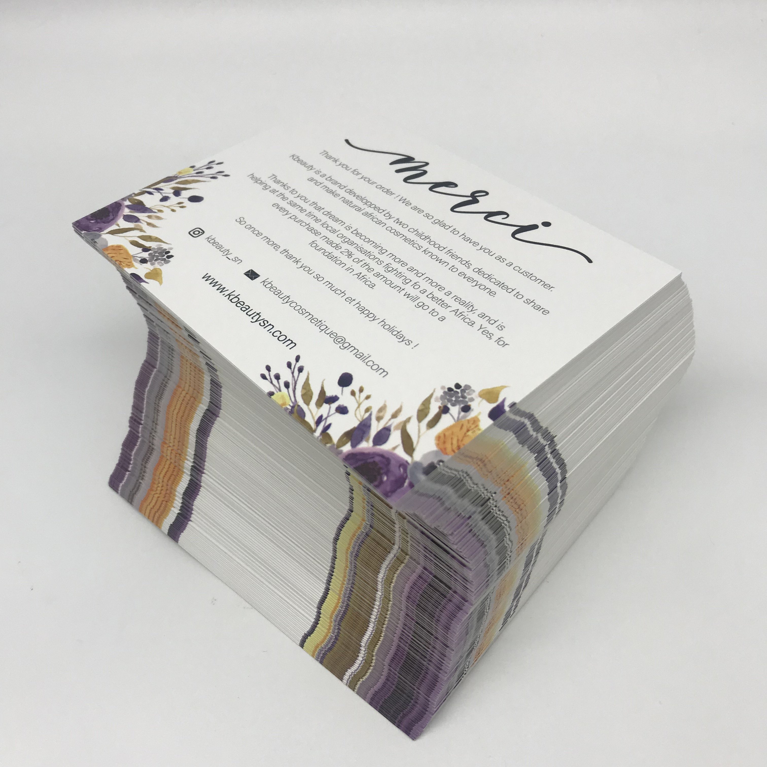 Custom text thank you gift party happy birthday invitation print paper blank greeting card