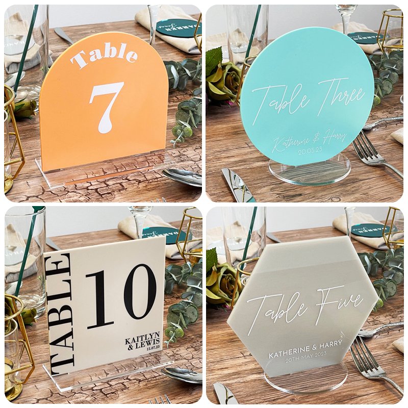 Custom Acrylic Place Card Arch Wedding Sign Standee Acrylic Table Numbers For Wedding