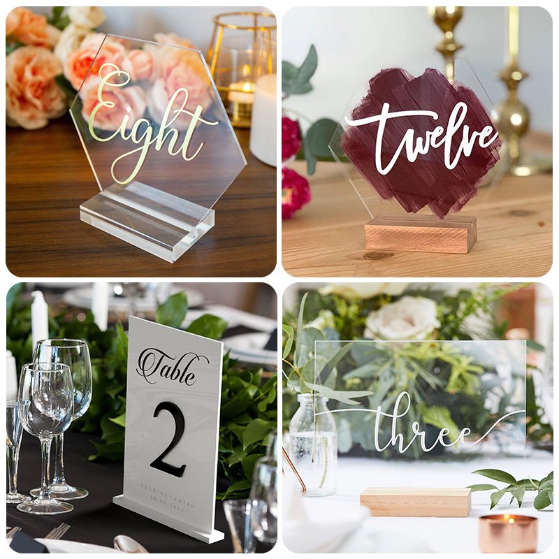 Custom Acrylic Place Card Arch Wedding Sign Standee Acrylic Table Numbers For Wedding
