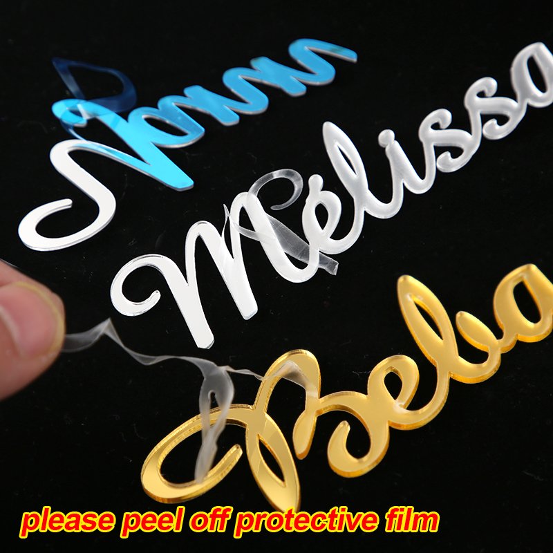 Personalized alphabet letters Acrylic Wedding name place card holder Custom Name tag Settings Guest Names Escort Cards