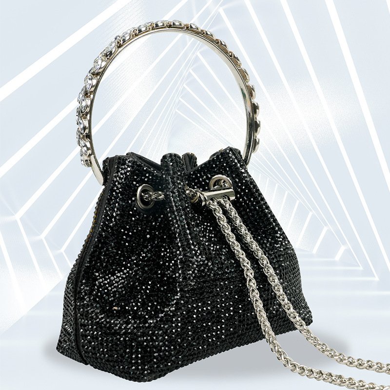 2024 New Sequin Decorative Bucket Bag Fashion One Shoulder Underarm Korean Handheld Women's Bag