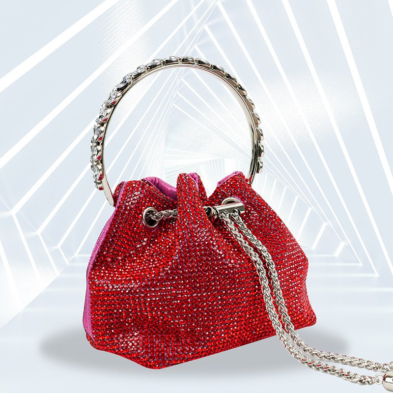 2024 New Sequin Decorative Bucket Bag Fashion One Shoulder Underarm Korean Handheld Women's Bag