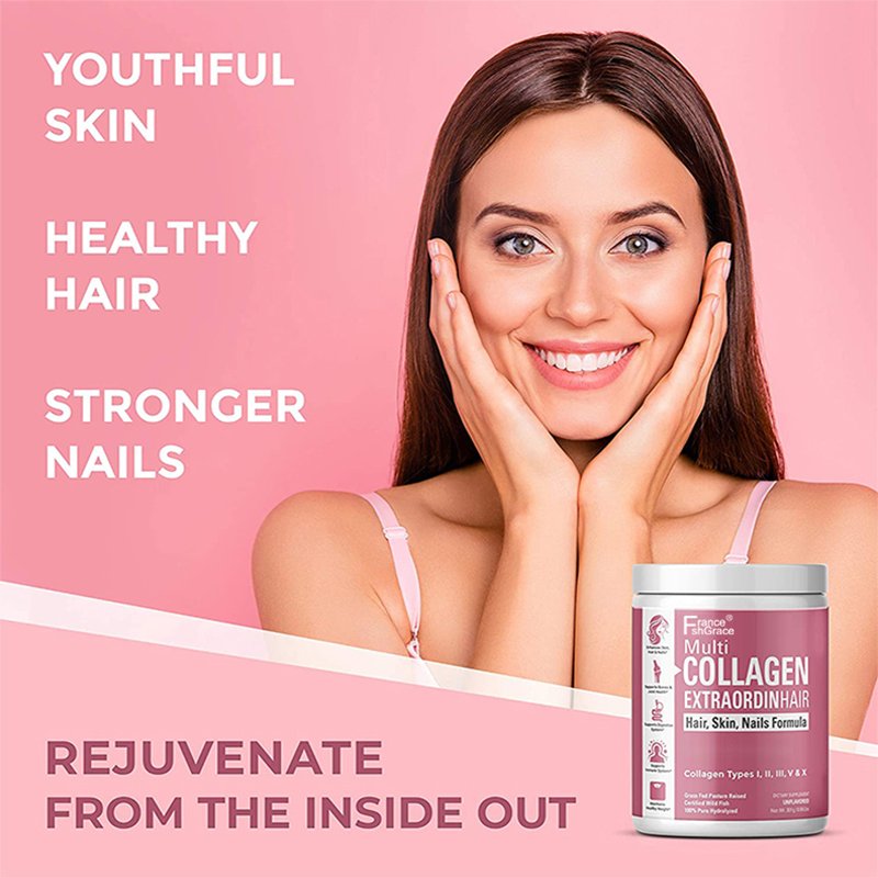 Customer Private labels logo healthcare Proteins Collagen Peptides Powder with Hyaluronic Acid and Vitamin C