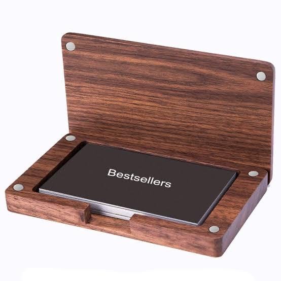 Elegant Wooden Card Holder Rectangle Shape Visiting Stand Wholesale Price For Desk Organizer Table Decoration Best Price