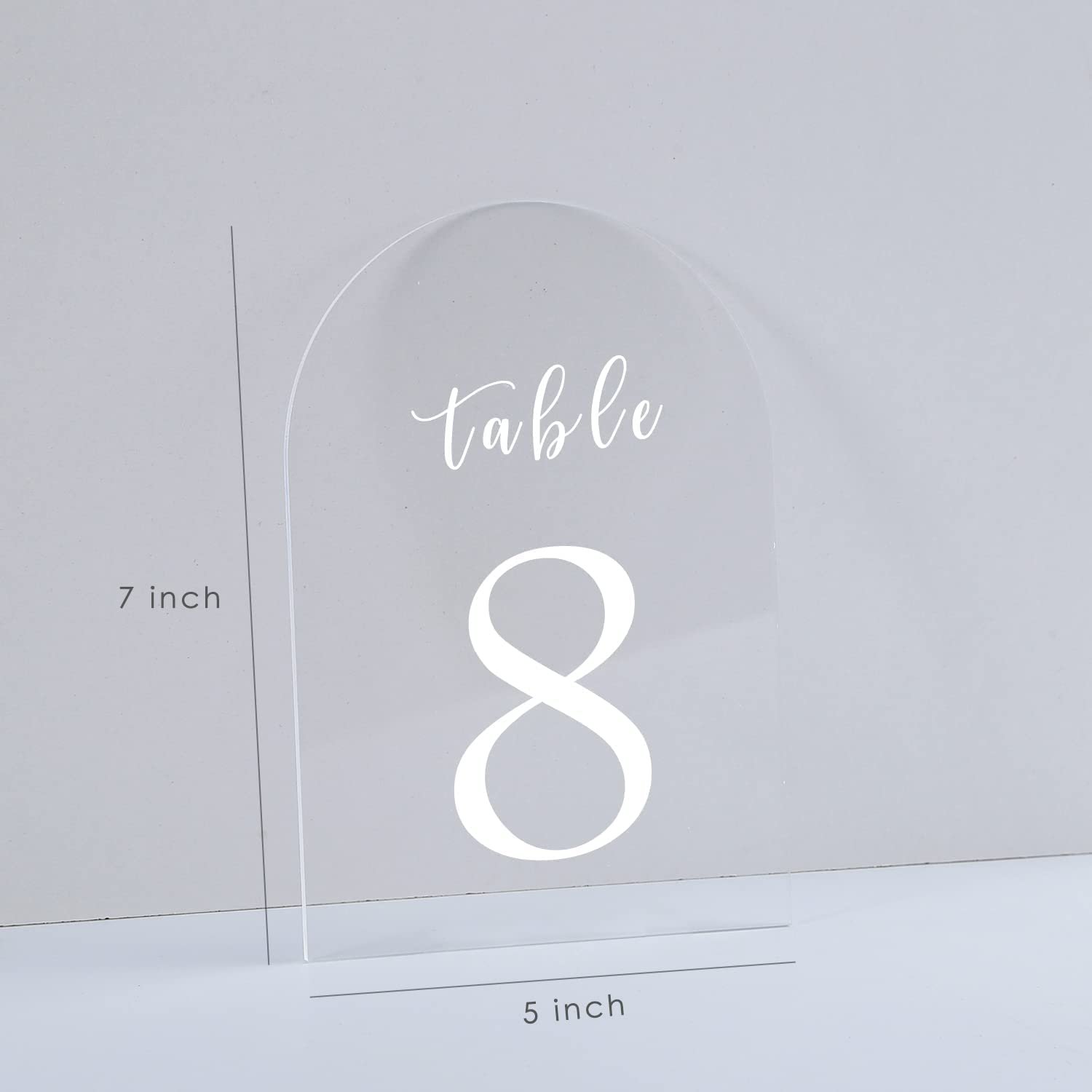 Hot Sale Custom Clear Acrylic Arch Place Name Cards Seating Sign Wedding Table Card Number for Reception