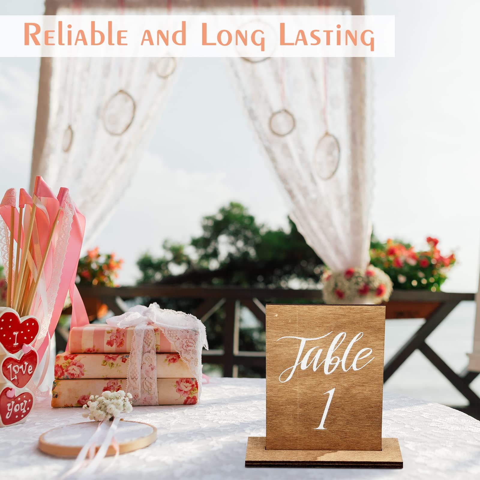 30 Pcs 1-30 Wedding Table Numbers with Wooden Base Rustic Wedding Tables Number Wooden Sign for Banquet Restaurant