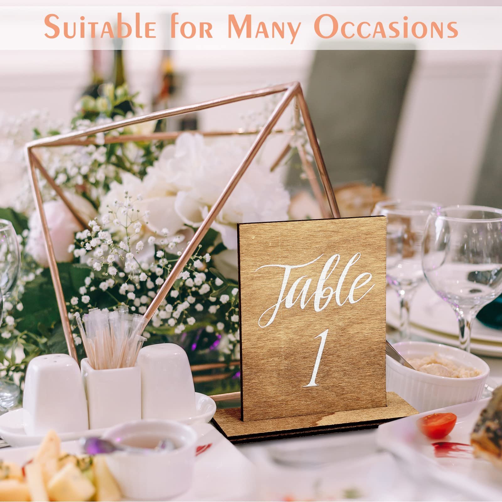 30 Pcs 1-30 Wedding Table Numbers with Wooden Base Rustic Wedding Tables Number Wooden Sign for Banquet Restaurant