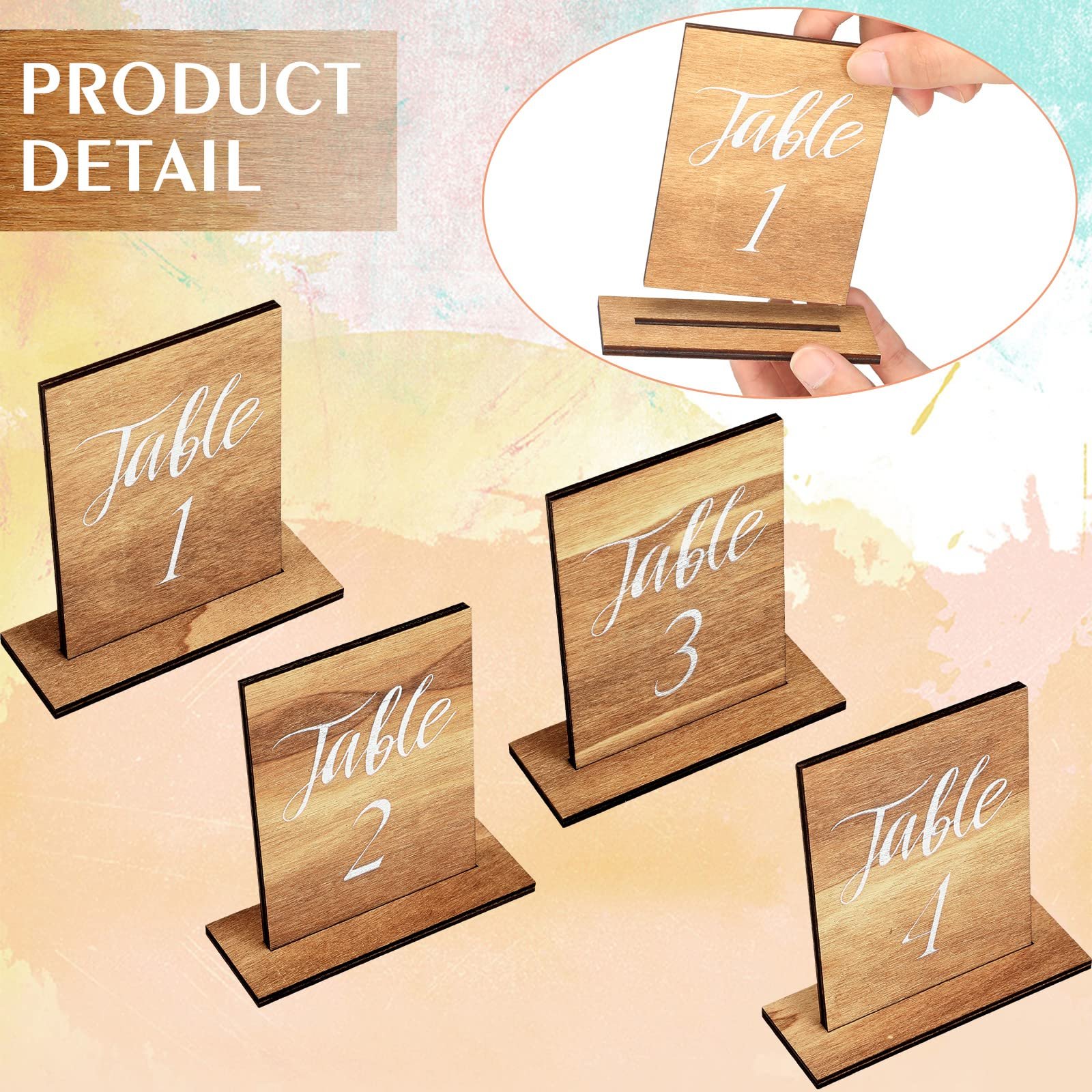 30 Pcs 1-30 Wedding Table Numbers with Wooden Base Rustic Wedding Tables Number Wooden Sign for Banquet Restaurant