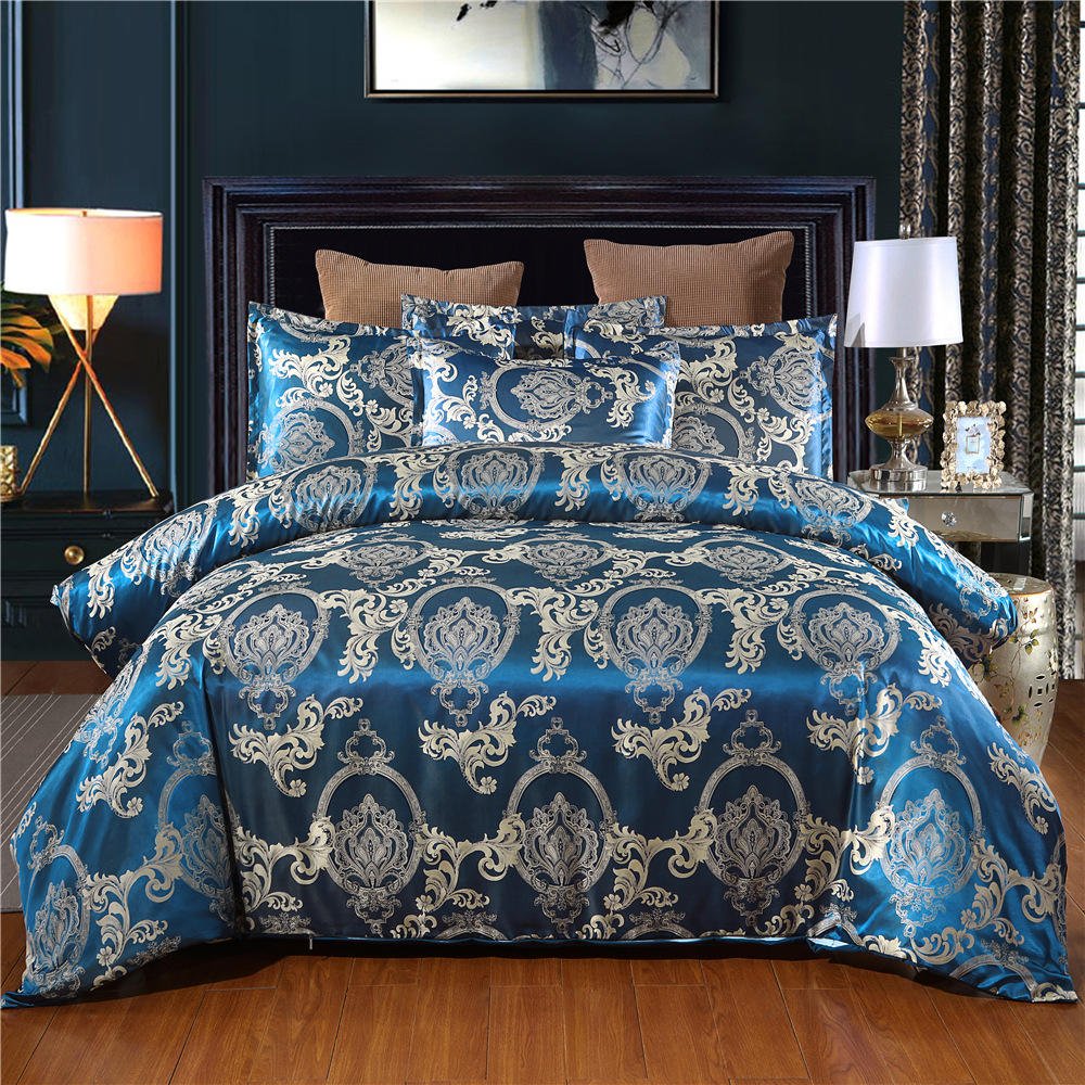High Quality 3 Pieces Microfiber Cotton Duvet Cover Bed sheets Jacquard Quilt Comforter Sets wedding Bedding Luxury cover