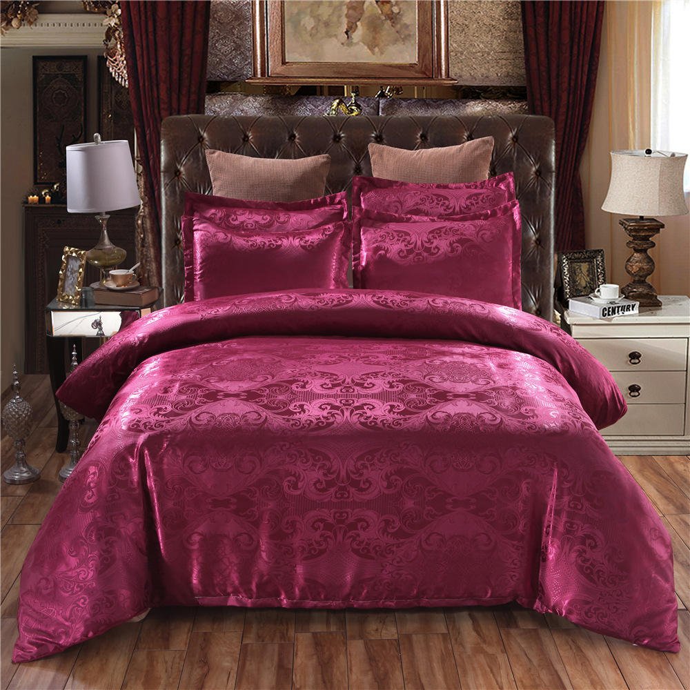 High Quality 3 Pieces Microfiber Cotton Duvet Cover Bed sheets Jacquard Quilt Comforter Sets wedding Bedding Luxury cover