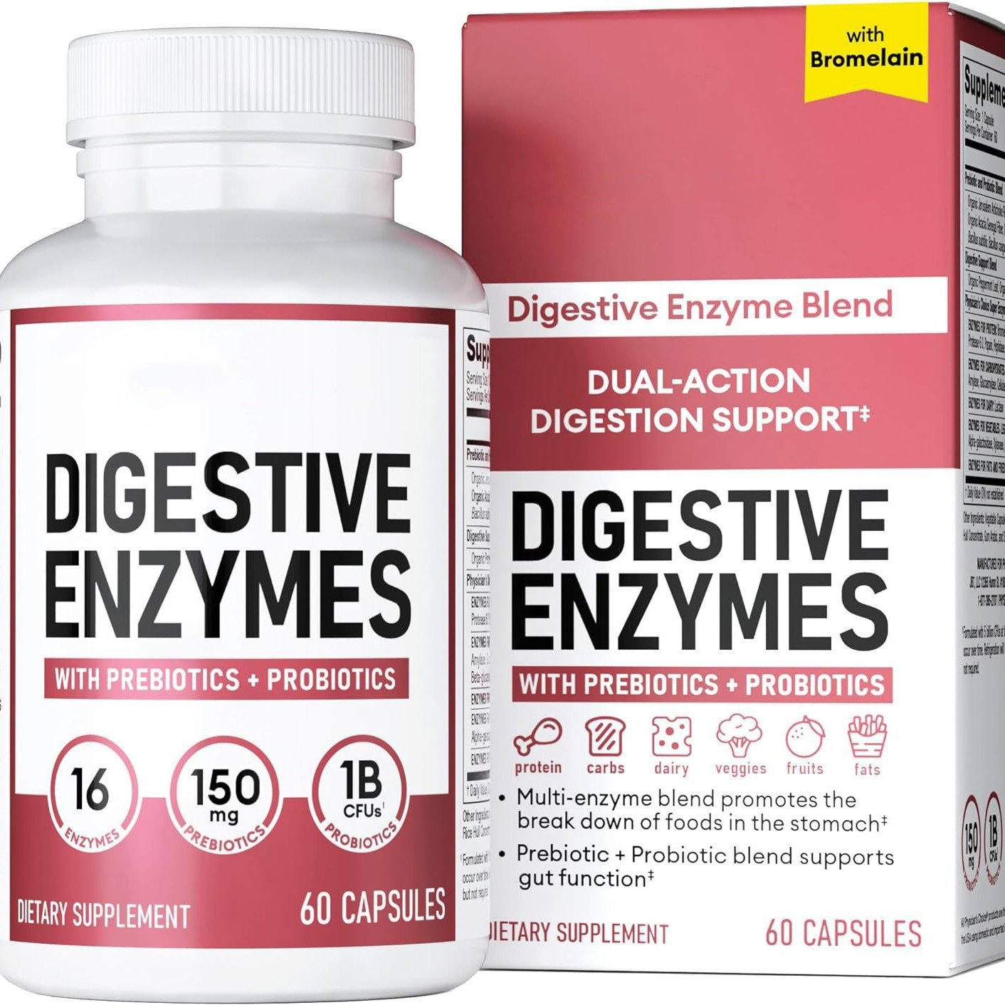 Probiotics capsules support stomach gut function digestive enzyme mixture prebiotic capsules probiotics supplement probiotics