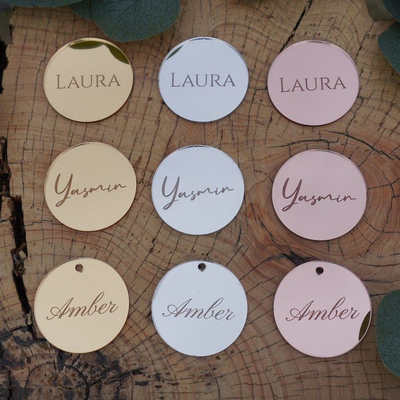 Personalized DIY Shape Name Place Luggage Tag With Elegant Cute Gift Acrylic Favor Tags Wedding Birthday Name Tags