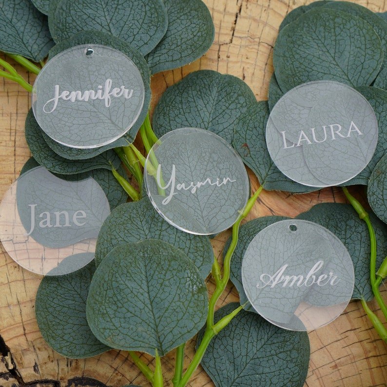 Personalized DIY Shape Name Place Luggage Tag With Elegant Cute Gift Acrylic Favor Tags Wedding Birthday Name Tags