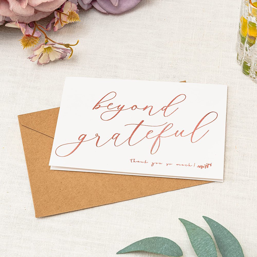 Custom 3D Embossed Greeting Card Printing Gold Foil Thank You Card Relief Folded Cards