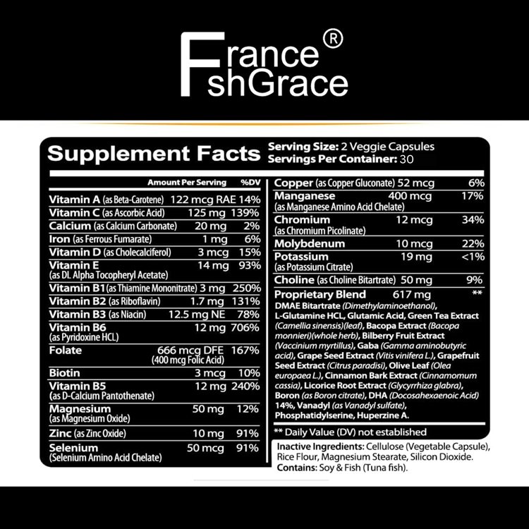 Nootropic Brain Support Supplement Nootropic Energy Capsule Neuro Brain for Memory & Focus