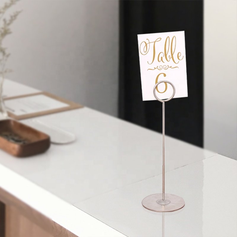 Wedding Decoration Place Card Stand Stainless Steel Memo Clips Metal Table Number Holder