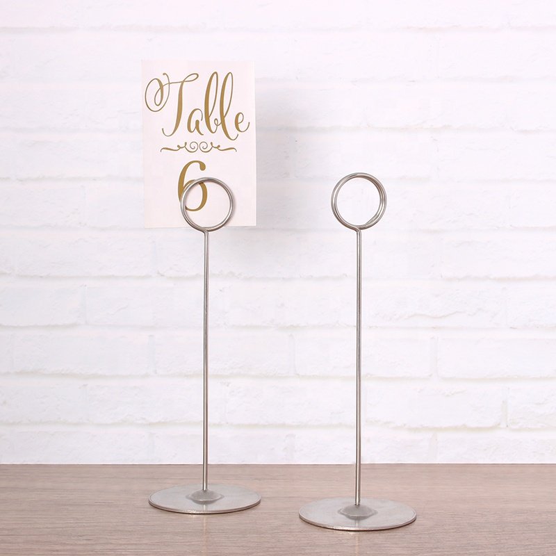 Wedding Decoration Place Card Stand Stainless Steel Memo Clips Metal Table Number Holder