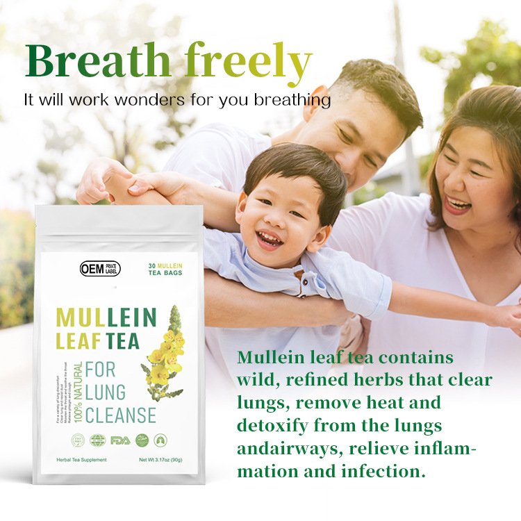 OEM Private Label Natural Healthy Herbal Tea Mullein Leaf Tea Bags For Lungs