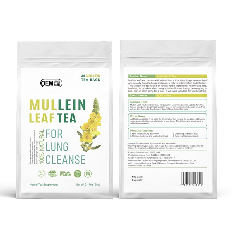 OEM Private Label Natural Healthy Herbal Tea Mullein Leaf Tea Bags For Lungs