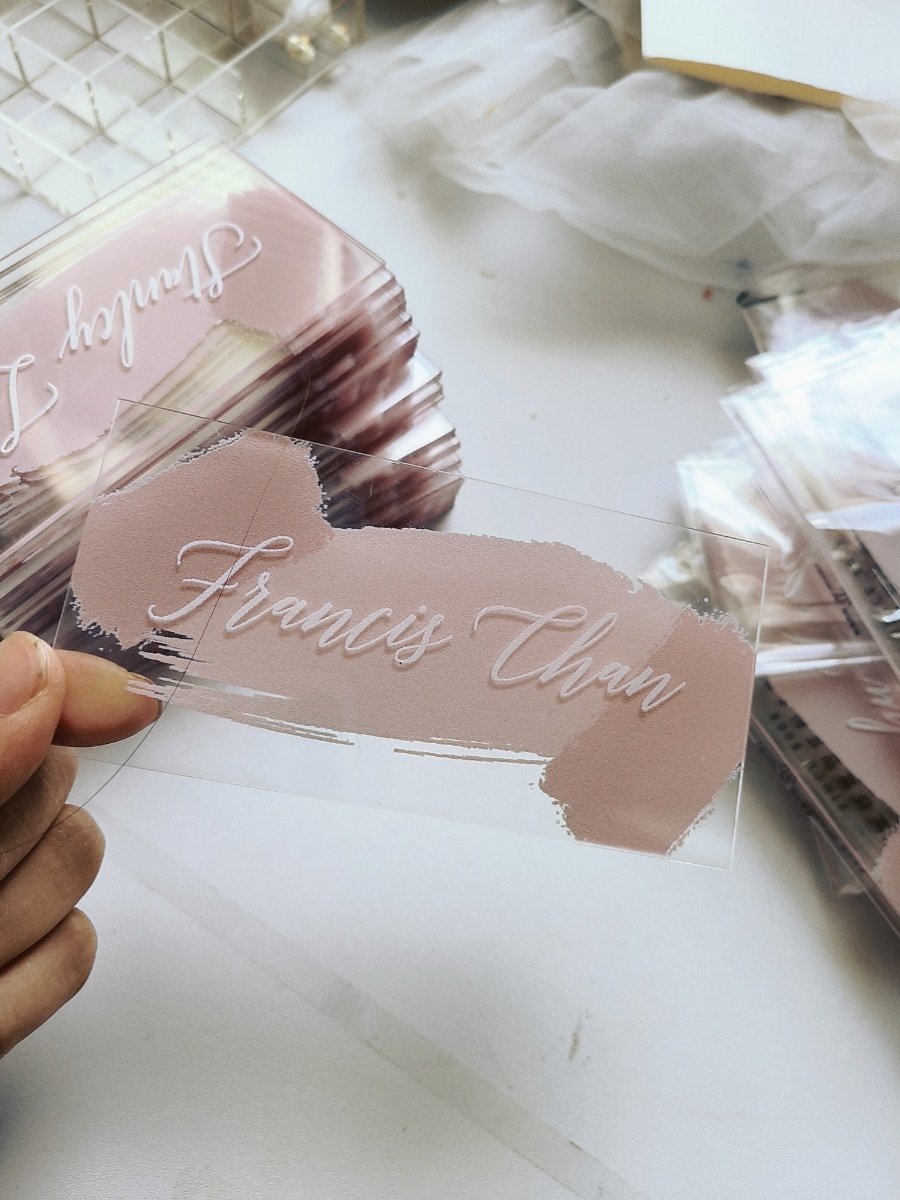 Customized Party Place Cards Acrylic Base Sign Holder Stand for Acrylic Place Card Wedding Table Number Signs