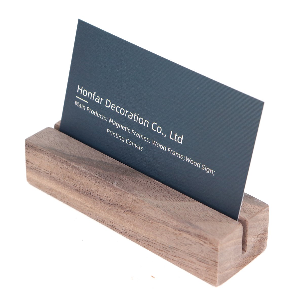 Rustic Acrylic Sign Holder Walnut Wood Table business card Stand Place Card Holder Perfect for Retail Part