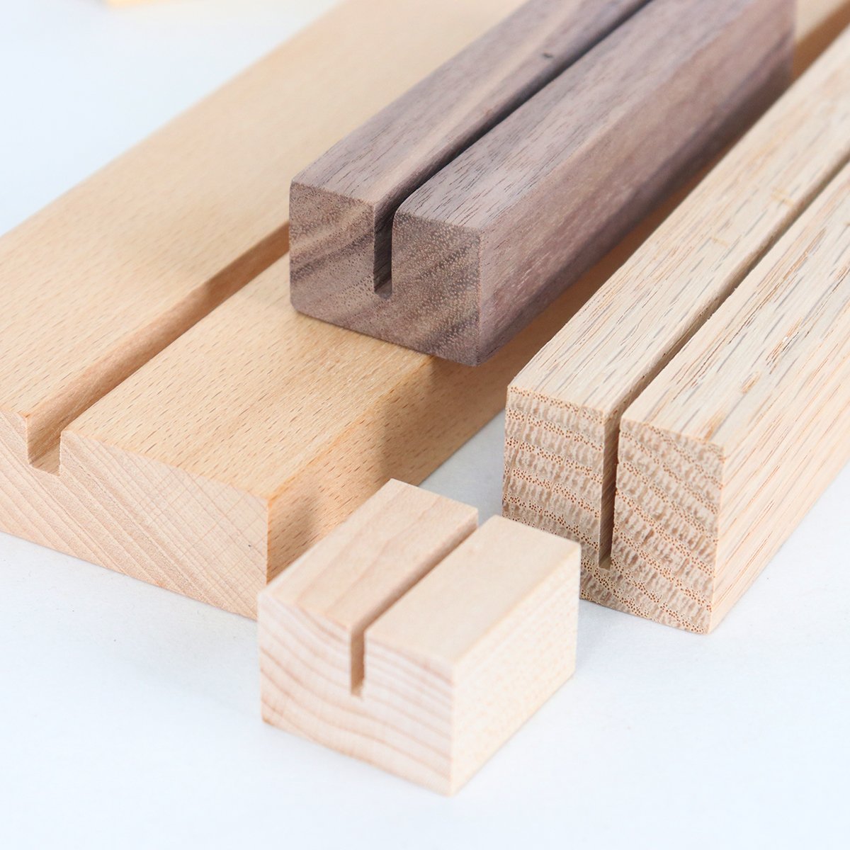 Rustic Acrylic Sign Holder Walnut Wood Table business card Stand Place Card Holder Perfect for Retail Part