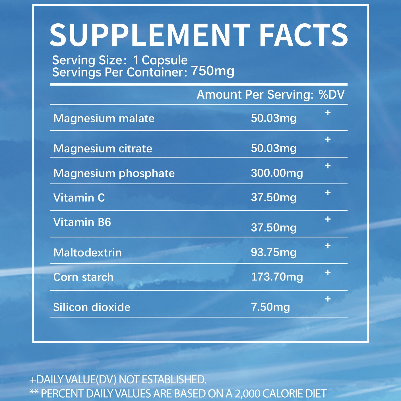 90 Capsules Triple Magnesium Complex Non-GMO 300mg of Magnesium Glycinate Malate & Citrate for Muscles