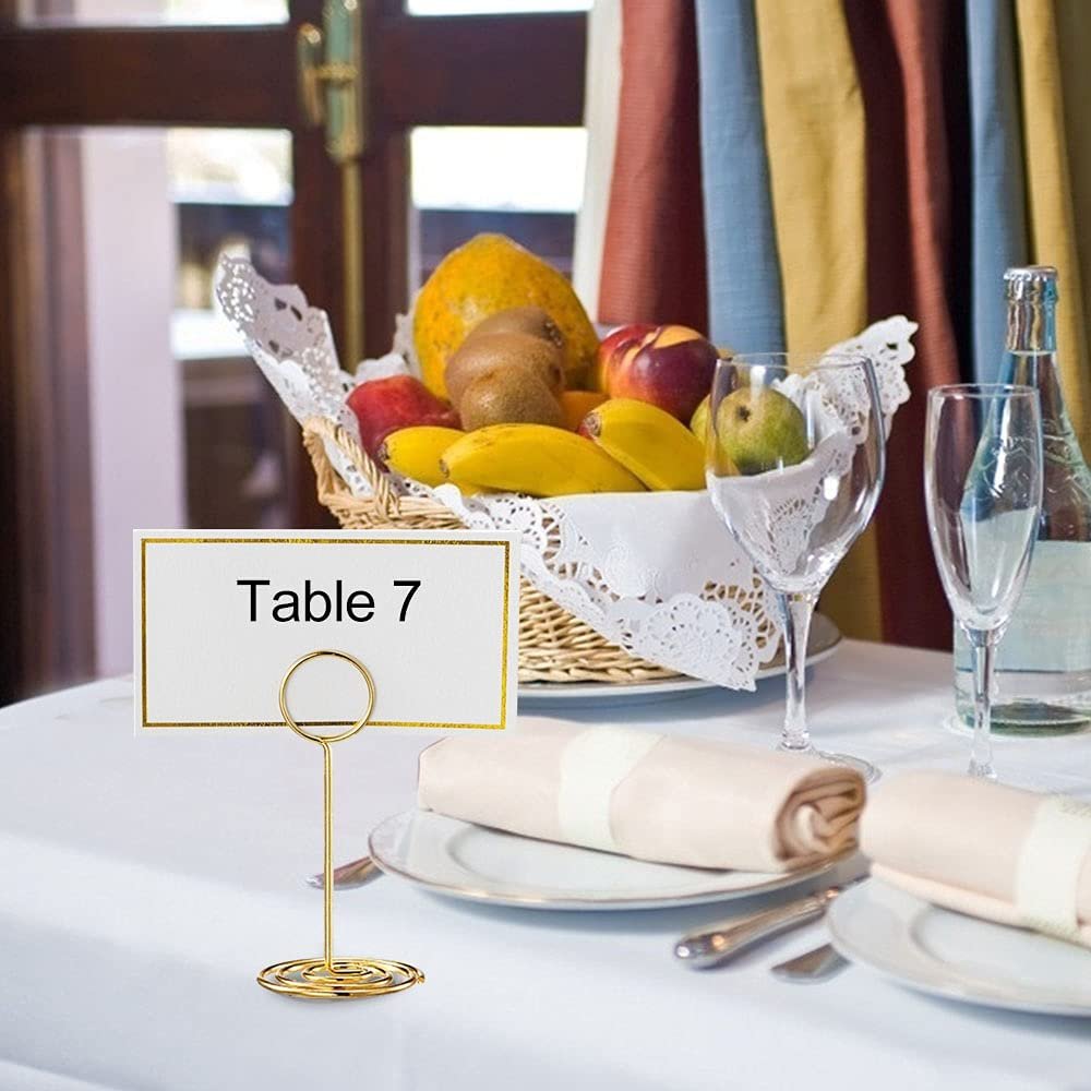 24 Pack Premium Table Number Holders name Place Cards with Gold Foil Border Wedding Table Name Card