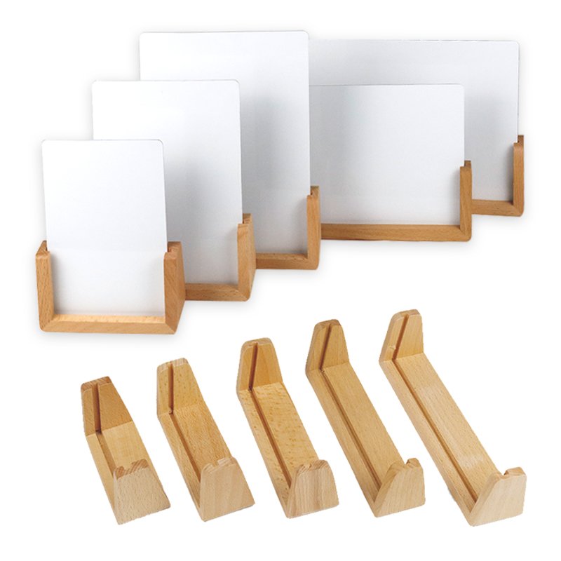 High Quality Wooden Calendar trophy Base Photo Base trading card stand Wooden Menu Card Holder wooden base