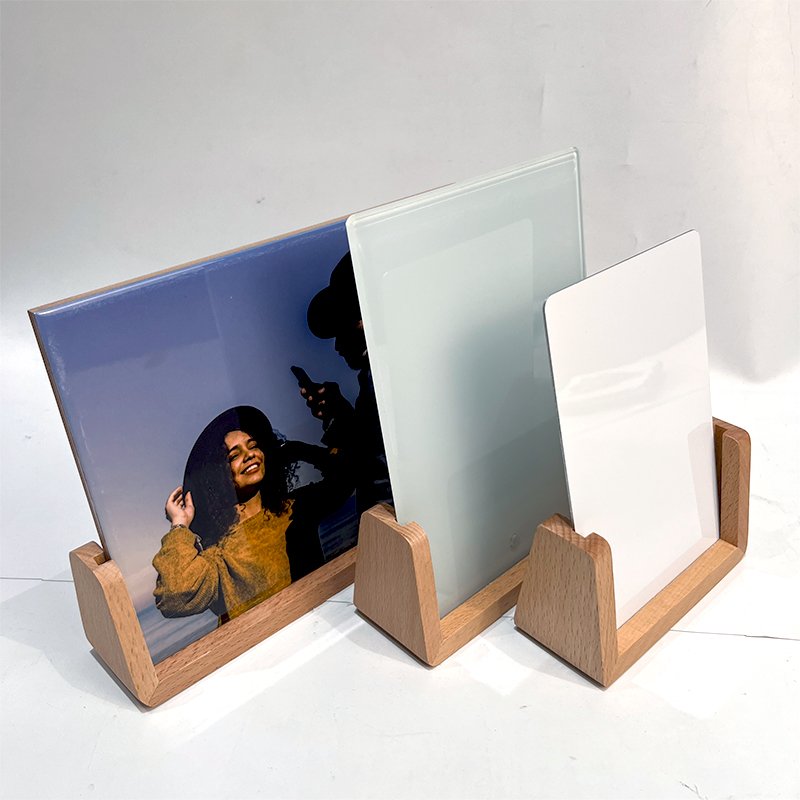 High Quality Wooden Calendar trophy Base Photo Base trading card stand Wooden Menu Card Holder wooden base