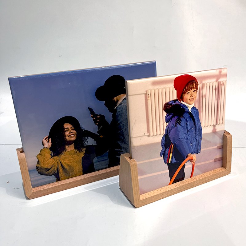 High Quality Wooden Calendar trophy Base Photo Base trading card stand Wooden Menu Card Holder wooden base