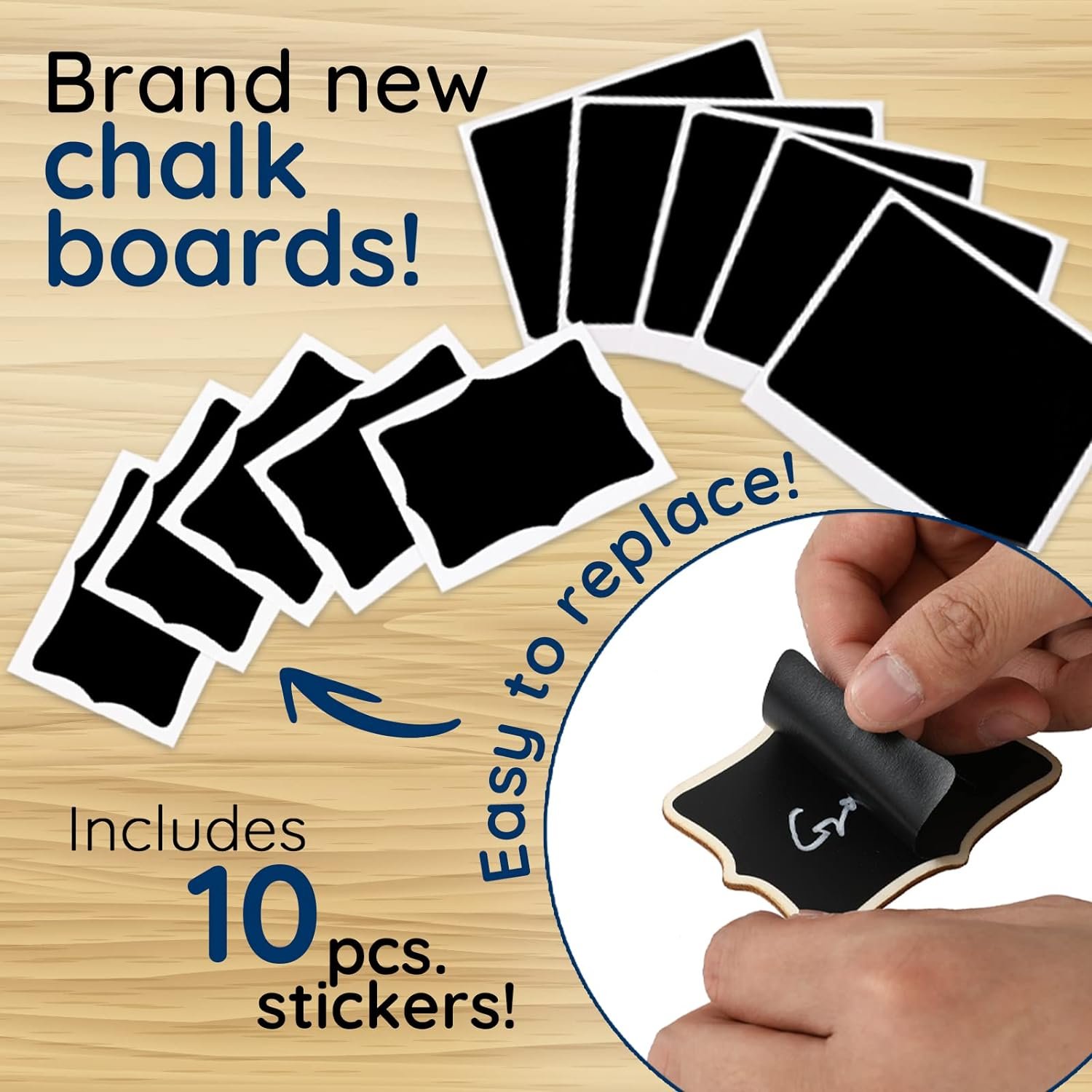 Customized Logo Pattern Shaped Design Mini Chalkboard Signs, 20 Pack Framed Small Chalkboard Labels With Easel Stand